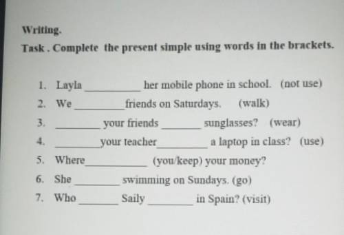 WritingTask. Complete the present simple using words in the brackets.