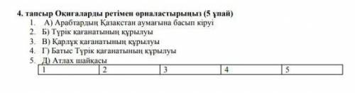 Оқиғаларды ретімен орналастырыңыз 