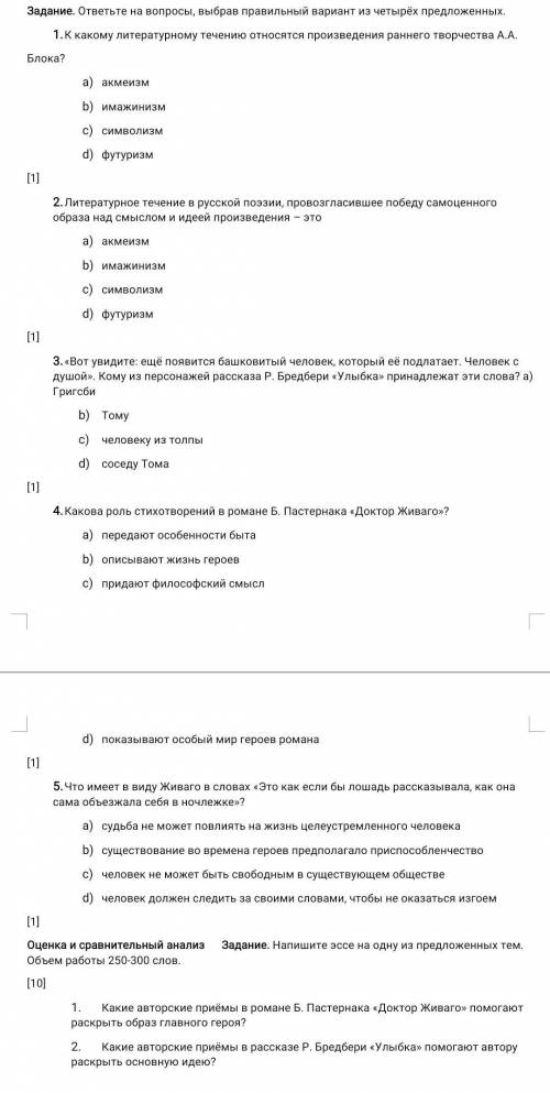 сделать СОЧ по литературе