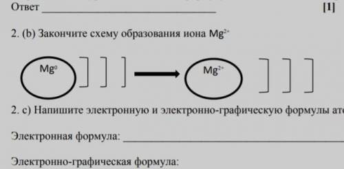 Закончите схему образования иона Mg^2+