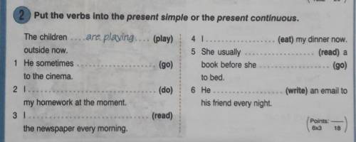 Put the verbs into the present simple or the present continuous