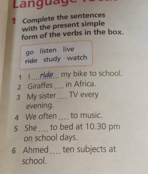 Complete the sentences with the present simple form of the verbs in the box​