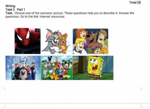 Total [5] Writing Task 2 Part 1Task. Choose one of the cartoons' picture. These questions help you t
