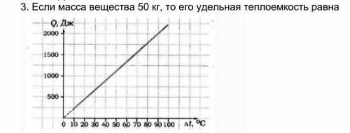 Если масса вещества 50 кг, то его удельная теплоемкость равна?