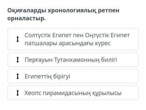 Оқиғаларды хронологиялық ретпен орналастыр 