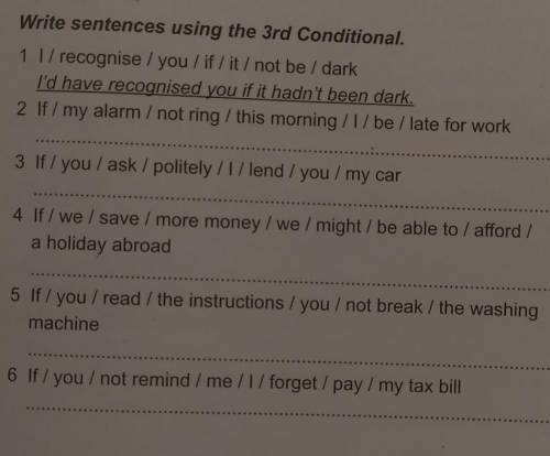 Write sentences using the 3rd Conditional 
