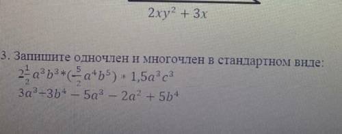 Запишите одночлен и многочлен в стандартном виде