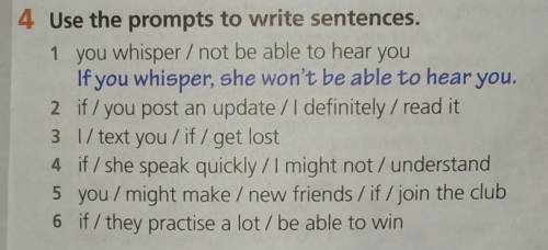 Use the prompts to write sentences.
