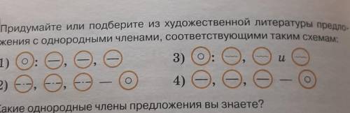 2 Придумайте или подберите из художественной литературы предло- жения с однородными членами, соответ