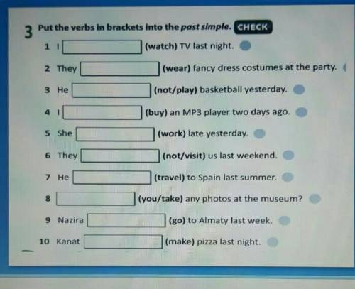 Put the verbs in brackets into the past simple ​