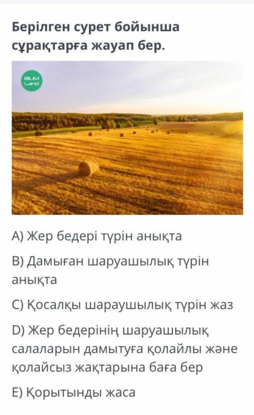 Берілген сурет бойынша сұрақтарға жауап бер