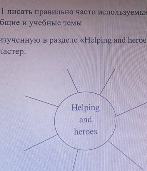 Составьте кластер в разделе Helping and heroes Английский язык 6 класс