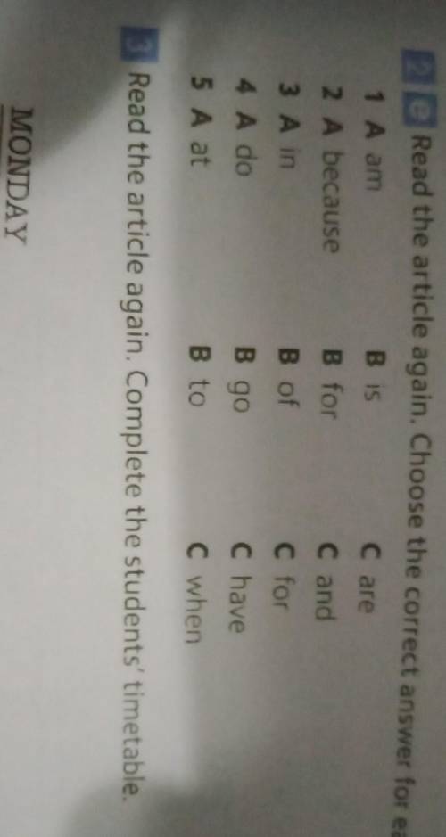 Read the article again. choose the correct answer for each gap