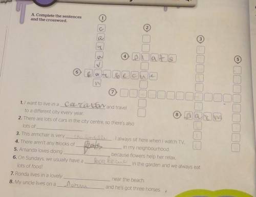 Complete the sentences and crossword
