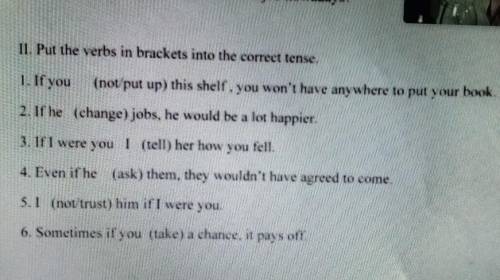 Put the verbs in brackets into the correct tense