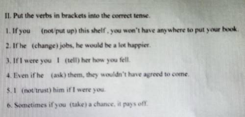 Put the verbs in brackets into the correct tense 