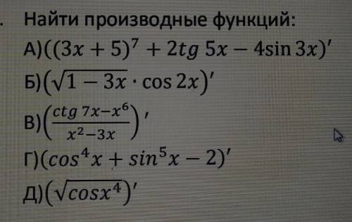 Найдите производные функций