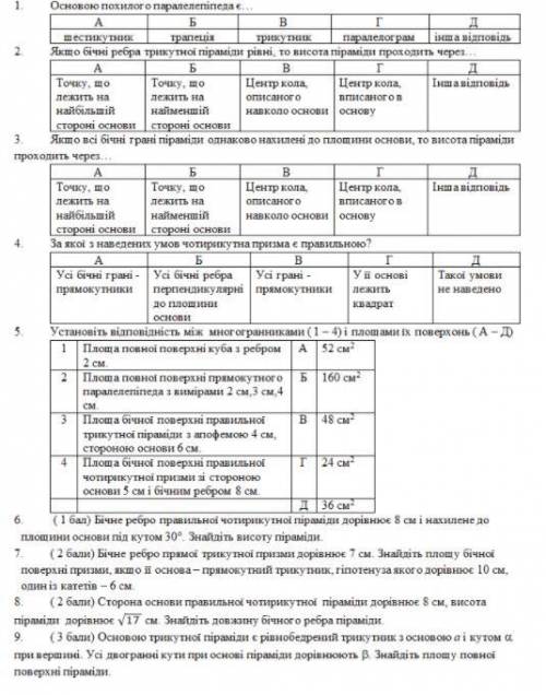 Геометрия 11 класс Тема «Многогранники»