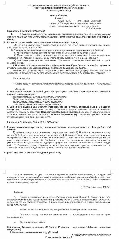 решить олимпиаду по русскому языку