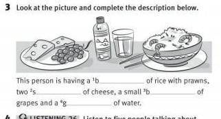 Look at the pictures and complete the description below