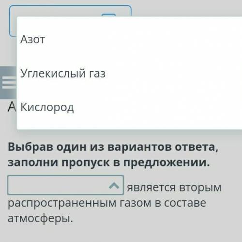 Выбрав один из вариантов ответа, заполни пропуск в предложении.​