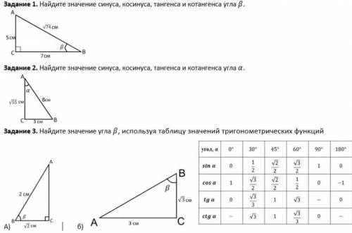 с синусом,косинуса,тангенса и котагенса