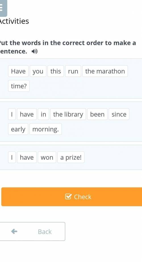 Put the words in the correct order to make a sentence. Havethisrunyoutime?the marathonhaveinImorning