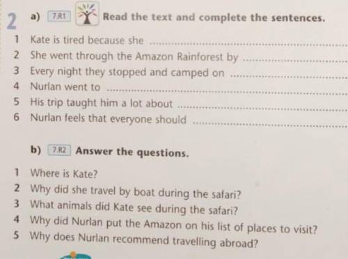 Ех2 Read the text and complete sentencesa)b)​