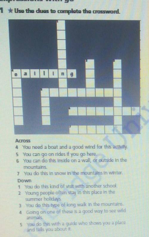 Use the clues to complete the crossword