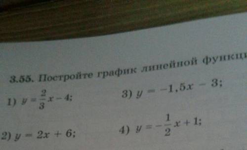 3.55 Постройте график линейной функции Только 1,2 и 3
