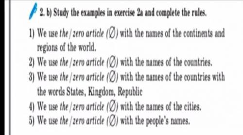 Study the examples in exercise 2a and complete the rules.