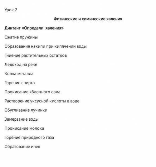 Диктант Опредили явления