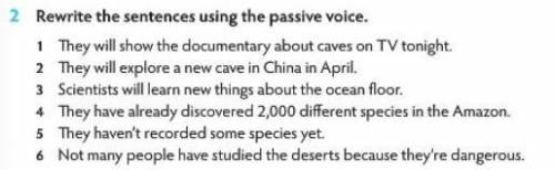 Rewrite the sentences using the passive voice.