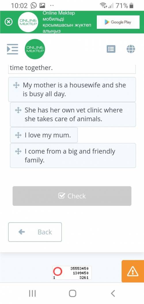 Read the text about two families and drag the missing sentences into the correct places.