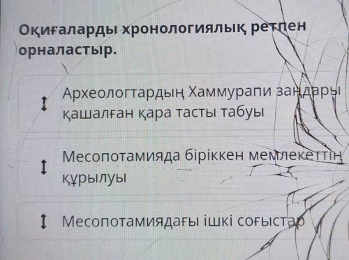 Оқиғаларды хронологиялық ретпенорналастыр.