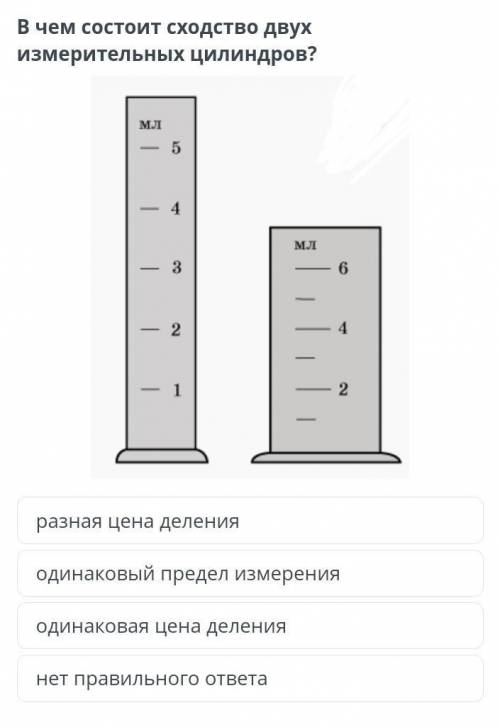 В чем состоит схотсто двух измерительных целиндров