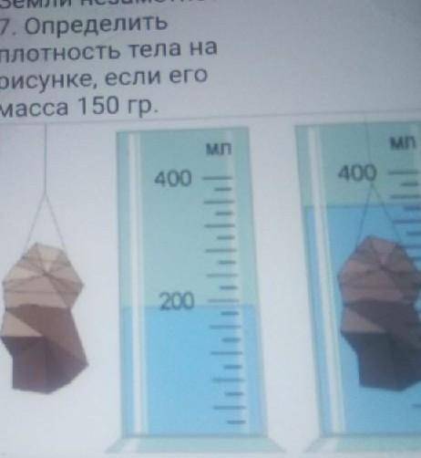 7. Определитьплотность тела нарисунке, если егомасса 150 гр.