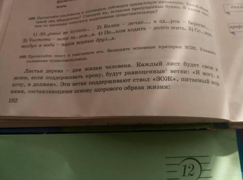 Упр. 169, стр. 102. Спишите существительные, укажите их склонение.7класс