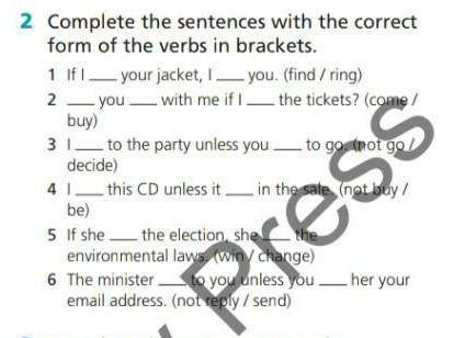Complete the sentences with the correct form of the verbs in brackets.