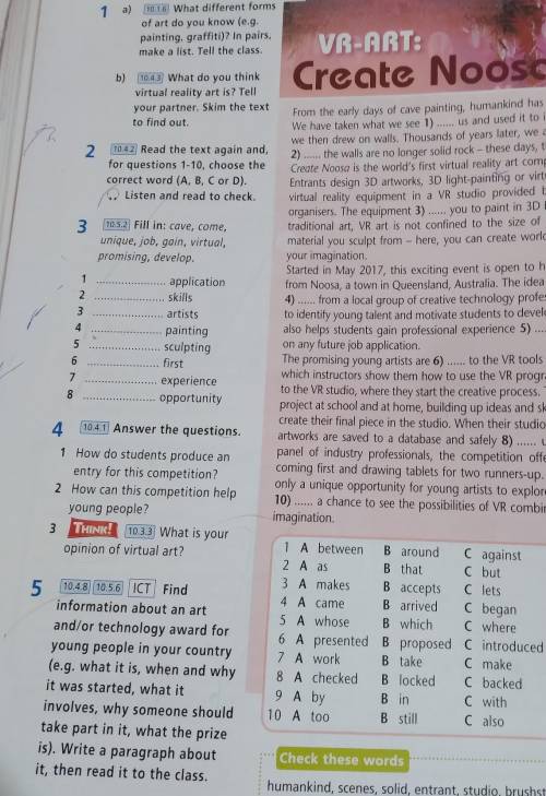 Read the text again and, for questions 1-10,choose the correct answer A, B, C or D) 