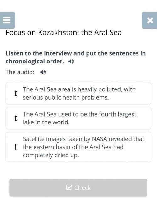 Listen to the interview and put the sentences in chronological order.​