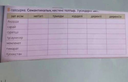 6 класс казахский язык 8 тапсырма 