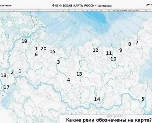 Какие реки обозначены на карте России? ​