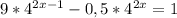 9*4^{2x-1} -0,5*4^{2x}=1