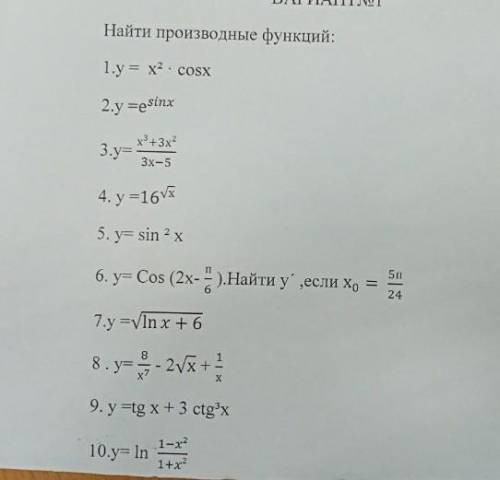 решить Сложные производные