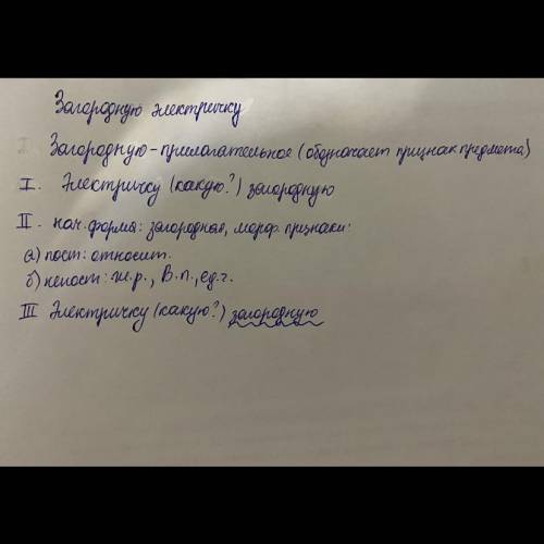 Морфологический разбор прилагательного в словосочетании Загородную электричку,но насколько моих знан