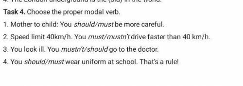 Choose the proper modal verb