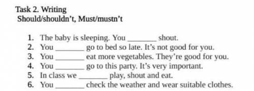 Task 2 Writing Should/shouldn't,must/musn't 