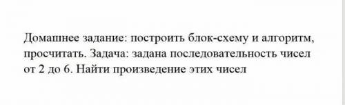 Информатика 9 класс блок-схему не надо, только алгоритм и произведение чисел
