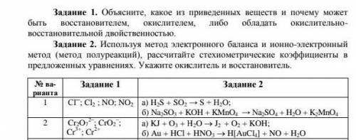 Решить 2 вариант овр и методом полуреакций